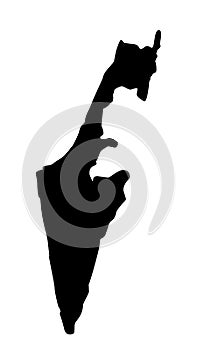 Israel map silhouettel vector isolated