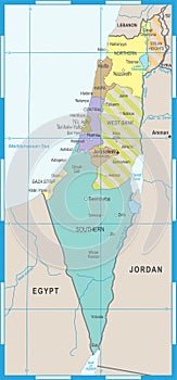 Israel Map - Vector Illustration