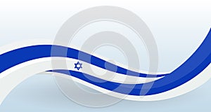 Israel National flag. Waving unusual shape. Design template for decoration of flyer and card, poster, banner and logo