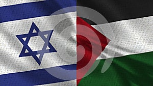 Israel and Palestine Flag - Two Flags Together