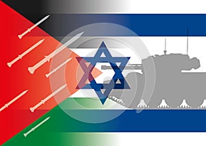Israel palestine flags photo