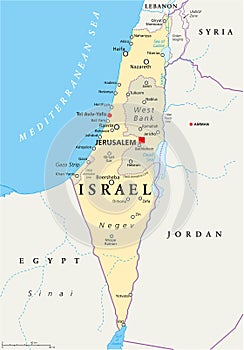 Israel Political Map photo