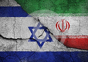 Israel`s and Iran`s flags