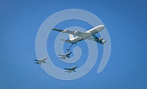 Ã¢â¬ÂIsrael`s 73rd independence day - IAF flyover - Aerial refueling F16 photo
