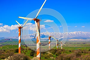 Israel. Some huge modern windmills