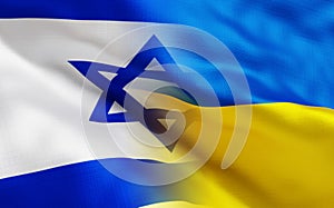 Israel and Ukraine mixed flags photo