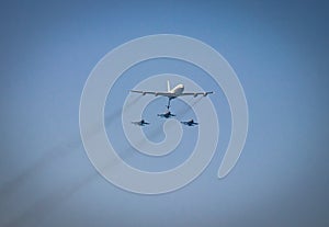 Ã¢â¬ÂIsrael`s 73rd independence day - IAF flyover - Aerial refueling F16 photo