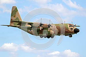 Israeli Air Force Lockheed C-130 Hercules military transport plane landing at Norvenich Airbase. Germany - August 27, 2020