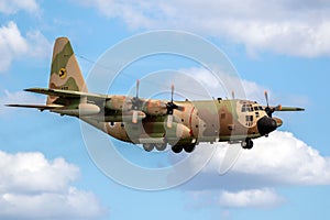 Israeli Air Force Lockheed C-130 Hercules military transport plane landing at Norvenich Airbase. Germany - August 27, 2020