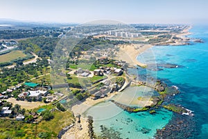 Israeli coast of the Mediterranean Sea near the city of Nahariya