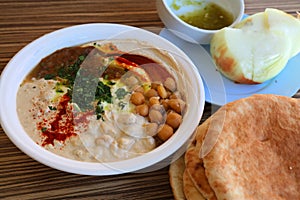 Israeli cuisine - hummus breakfast plate