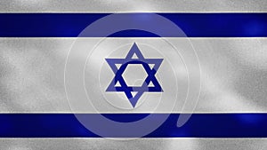 Israeli dense flag fabric wavers, background loop
