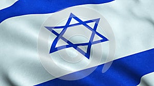 Israeli flag waving in the wind isolated israel photo