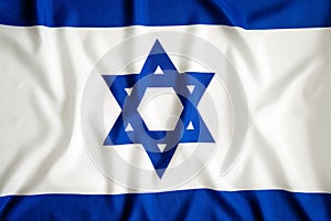 Israeli national flag waving in the wind