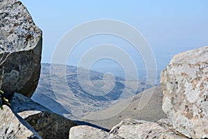 Israeli national park Gamla fortress at the Golan Hights