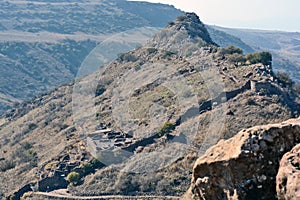 Israeli national park Gamla fortress at the Golan Hights