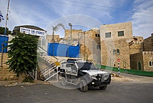 Israeli patrolcar, Hebron, Palestine