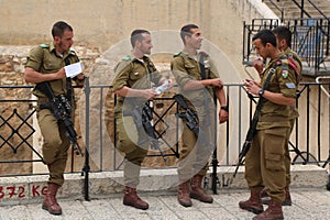 Israeli soldiers at the Old City of Jerusalem.