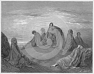 Israelite women mourn with Jephthah daughter