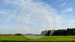 Israelâ€™s winter colors are blue sky, white clouds and rich in color vegetation.