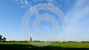 Israelâ€™s winter colors are blue sky, white clouds and rich in color vegetation.