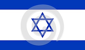 Isreal flar symbol, National coutry sign, vector illustration with blue, white and david star