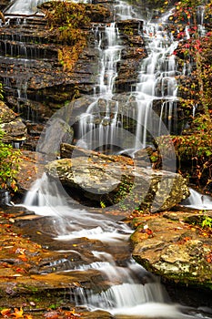 Issaqueena Falls during autumn season in Walhalla, South Carolina