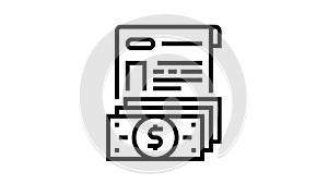 issue of allowance line icon animation