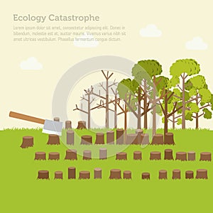 Issue deforestation illustration design background