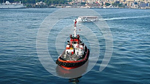 Istanbul is also engaged in guiding the giant freighter ship