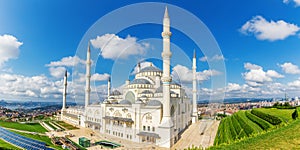 Istanbul Big Camlica Mosque, beautiful aerial view photo