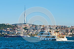 Istanbul city and Camlica hill in Turkey photo