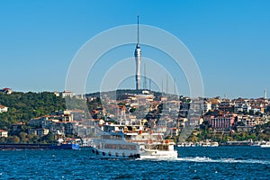 Istanbul city and Camlica hill in Turkey photo