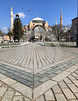 Blue mosque and Hagia Sophia Museum / istanbul historical city photo