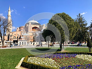 Blue mosque and Hagia Sophia Museum / istanbul historical city photo