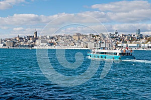 Istanbul cityscape with Galata tower in the background in Turkey
