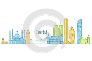 Istanbul cityscape - landmarks and sights of Istanbul