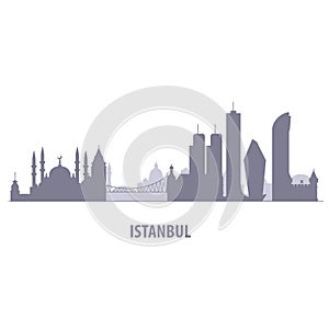 Istanbul cityscape - silhouette of skyline of Istanbul