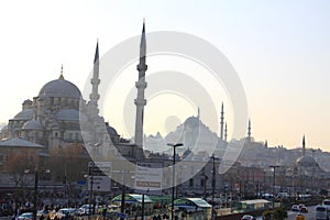 Istanbul eminonu square view from ferry