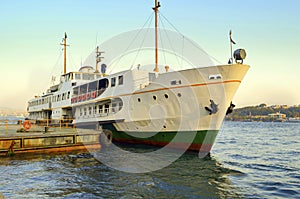 Istanbul, ferry in Karakoy pier photo