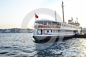 Istanbul, ferry in Karakoy pier (called Vapur in Turkish) photo