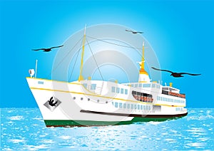 Istanbul Ferry vector illustration in the istanbul