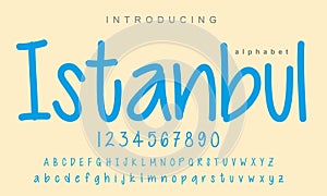 Istanbul font. Elegant alphabet letters font