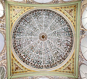 ISTANBUL - NOVEMBER 5: Hall of the Dowager Sultan ceiling, Topkapi palace on November 5, 2014 in Istanbul