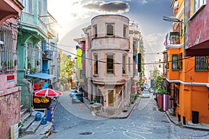 Istanbul old streets in Balat district, Turkey