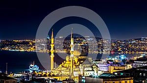 Istanbul panoramic view night picture photo