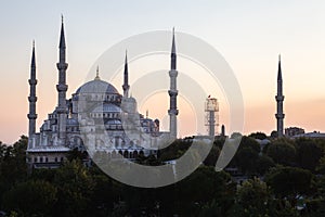 Istanbul`s Blue Mosque at Sunset photo