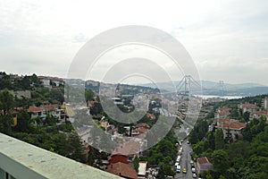 IstanbulÃ¢â¬â¢s Bosphorus Bridge on a cloudy day photo