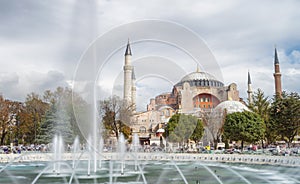 ISTANBUL - SEPTEMBER 2014: Tourists in Sultanahmet Square. The c