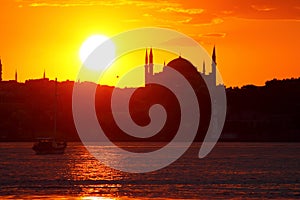 Istanbul Silhouette At Sunset